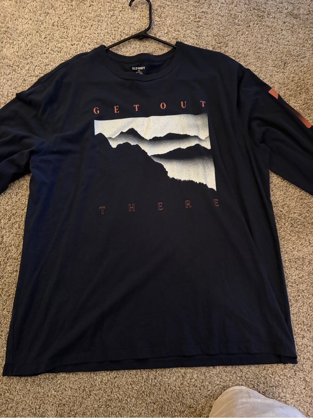 Old Navy Men's Black Long-Sleeve Graphic Tee - 'Get Out There'